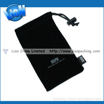 Small Soft Velvet Mobile Phone Pouch Logo Printed (R-133)